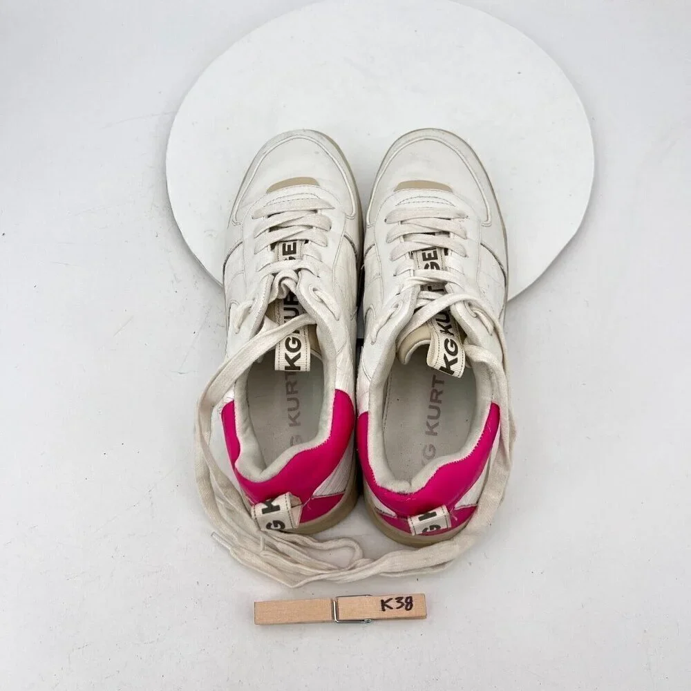 Kurt Geiger Women Size EU 40 US 9 White Red Leather G Logo Casual Shoes